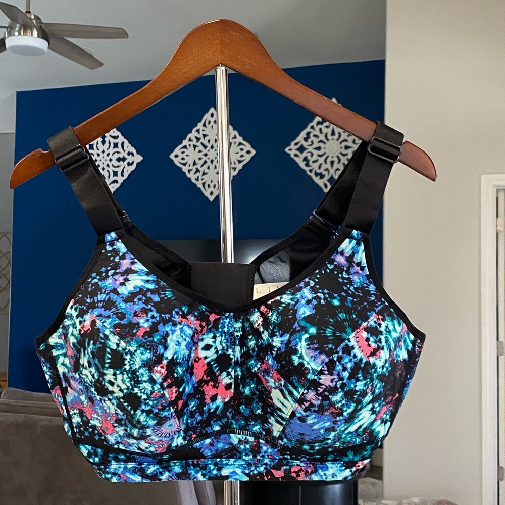 Lane Bryant LIVI Black and Blue Sports Bra